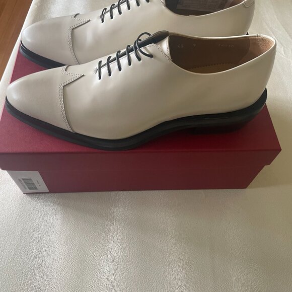 Ferragamo Men\'s Flair Mascarpone New Biscot White Rare Oxfords 9 E main image 5